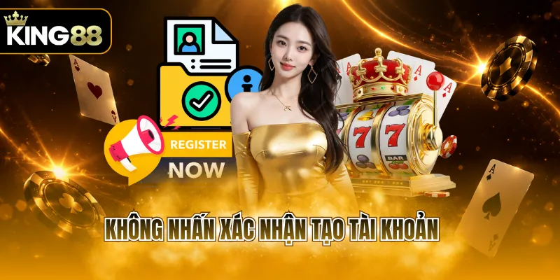 Không nhấn xác nhận tạo tài khoản